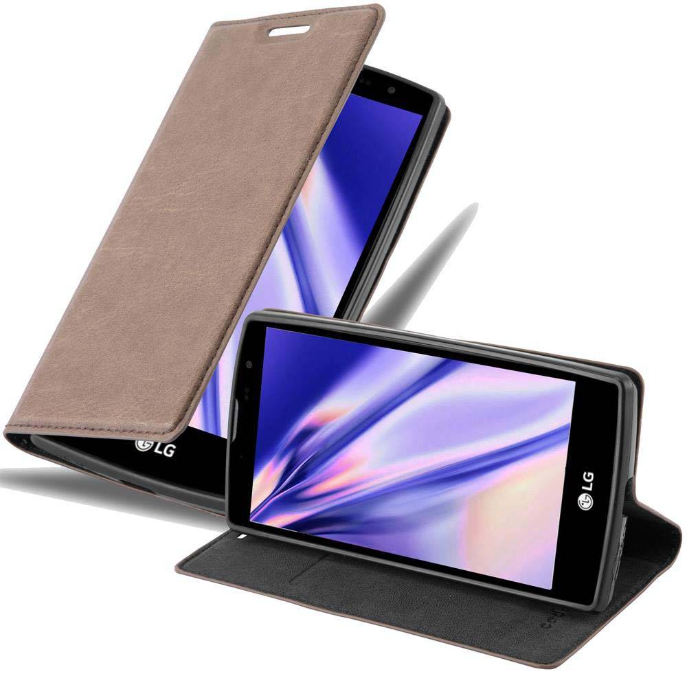 Cadorabo Hülle für LG G4C / G4 MINI / MAGNA Schutz Hülle in Braun Handyhülle Etui Case Cover Magnetverschluss