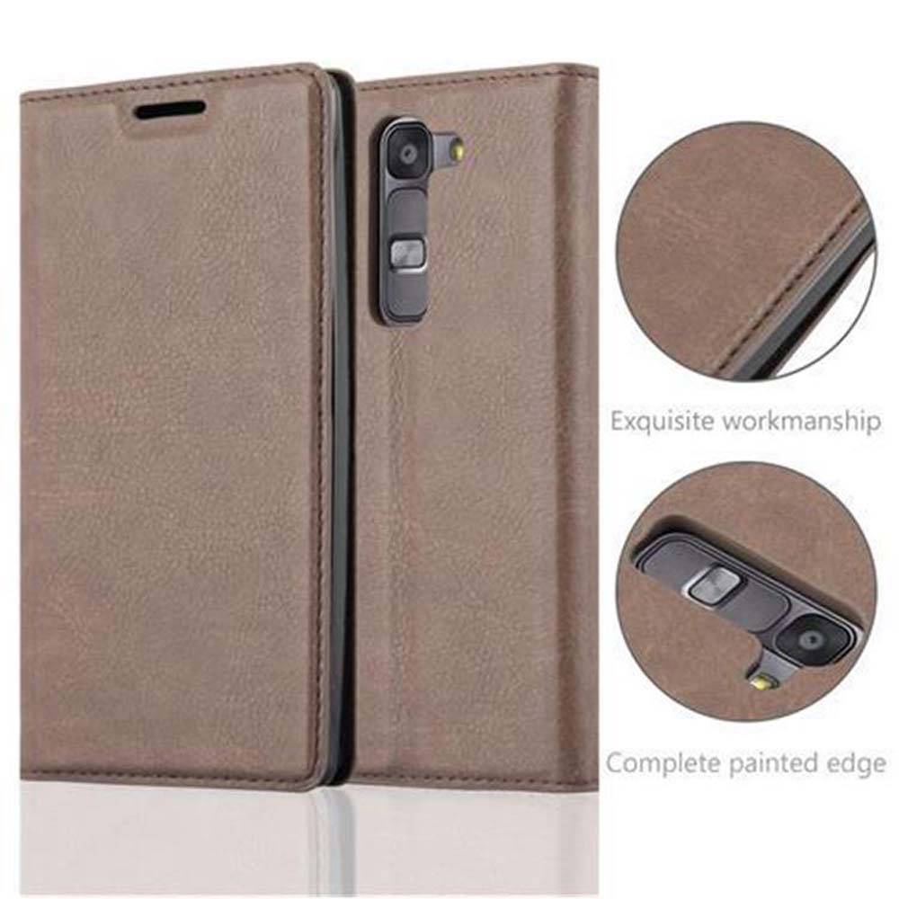 Cadorabo Hülle für LG G4C / G4 MINI / MAGNA Schutz Hülle in Braun Handyhülle Etui Case Cover Magnetverschluss
