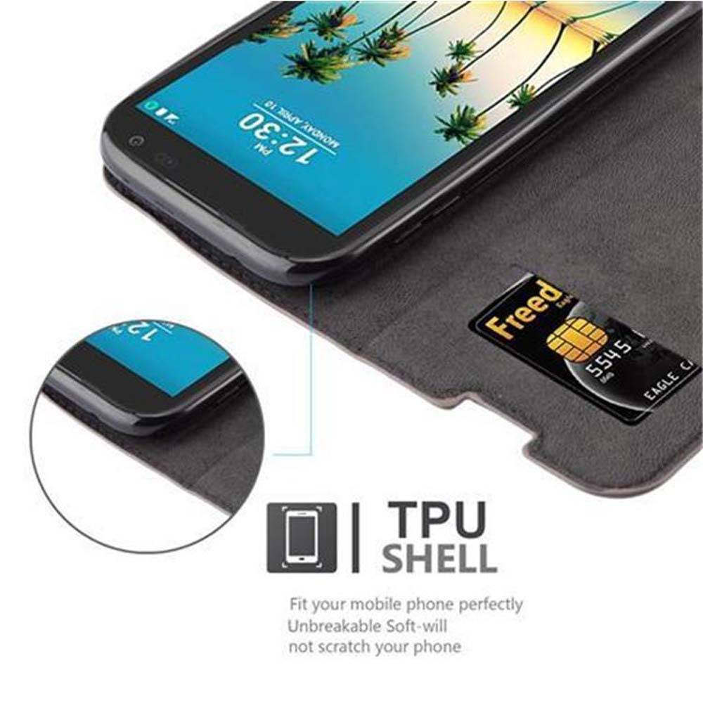 Cadorabo Hülle für LG K3 2017 Schutz Hülle in Braun Handyhülle Etui Case Cover Magnetverschluss