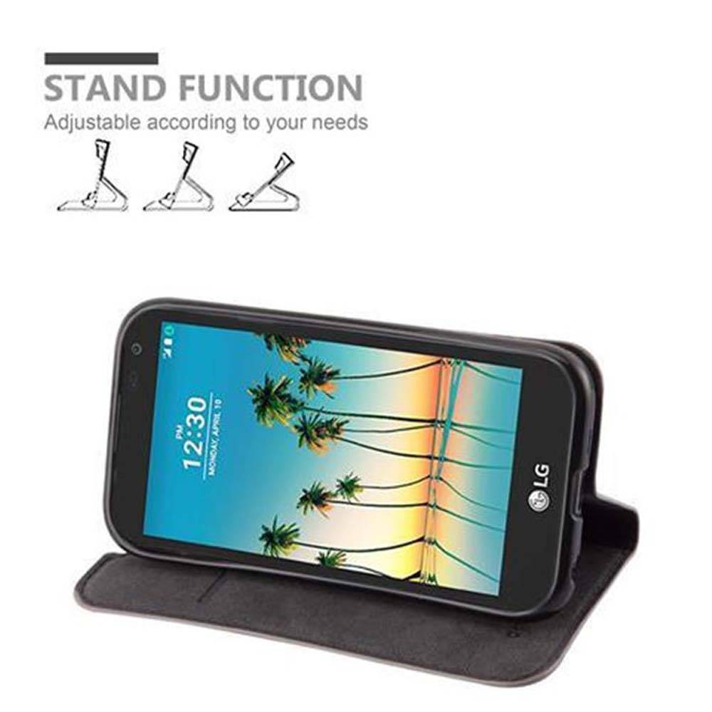Cadorabo Hülle für LG K3 2017 Schutz Hülle in Braun Handyhülle Etui Case Cover Magnetverschluss