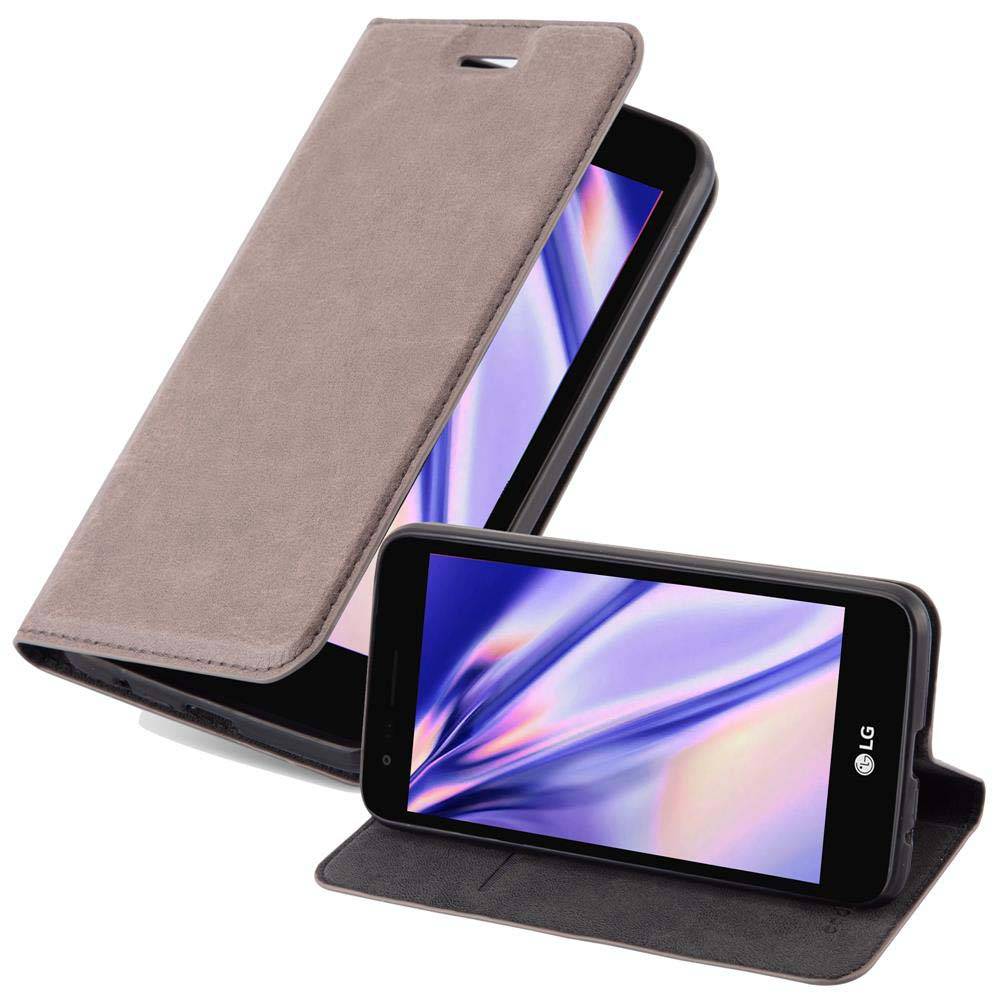 Cadorabo Hülle für LG K4 2017 Schutz Hülle in Braun Handyhülle Etui Case Cover Magnetverschluss