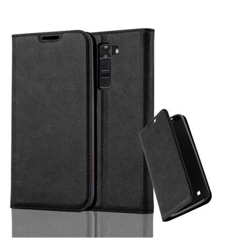 Cadorabo Hülle für LG K7 2017 Schutz Hülle in Schwarz Handyhülle Etui Case Cover Magnetverschluss