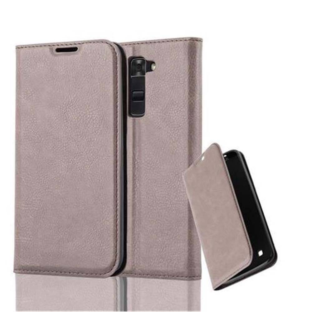 Cadorabo Hülle für LG K7 2017 Schutz Hülle in Braun Handyhülle Etui Case Cover Magnetverschluss