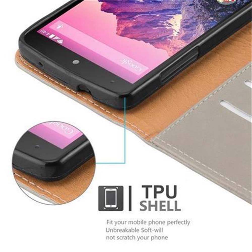 Cadorabo Hülle für LG Google NEXUS 5 Schutzhülle in Braun Handyhülle Book Tasche Case Etui Luxury