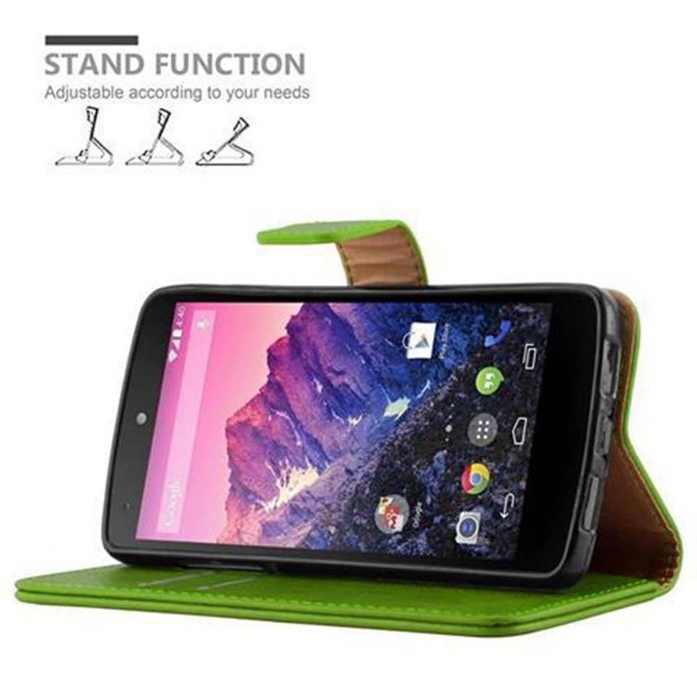 Cadorabo Hülle für LG Google NEXUS 5 Schutzhülle in Grün Handyhülle Book Tasche Case Etui Luxury