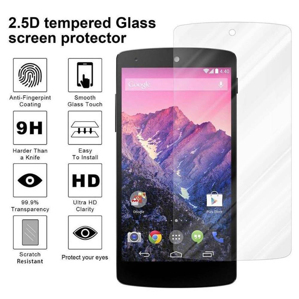 Cadorabo Panzer Folie für LG NEXUS 5 Schutzfolie in Transparent Gehärtetes Tempered Display-Schutzglas
