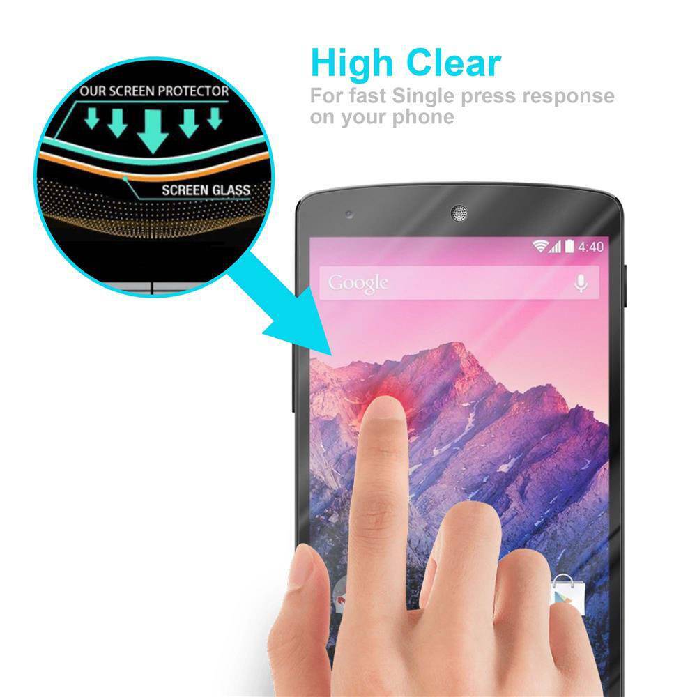 Cadorabo Panzer Folie für LG NEXUS 5 Schutzfolie in Transparent Gehärtetes Tempered Display-Schutzglas