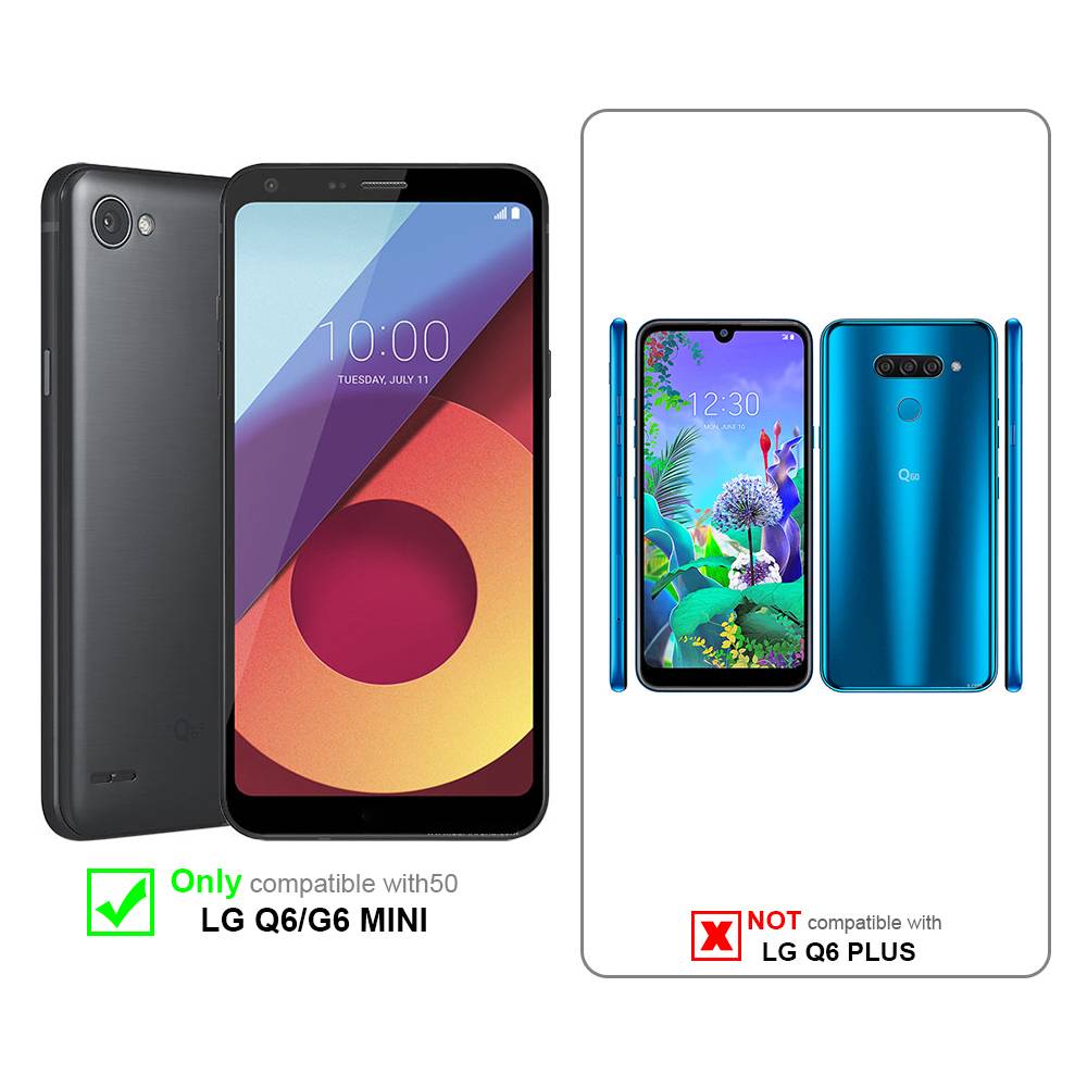 Cadorabo Panzer Folie für LG Q6 Schutzfolie in Transparent Gehärtetes Tempered Display-Schutzglas