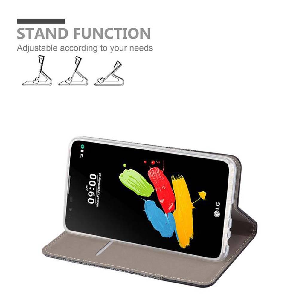 Cadorabo Hülle für LG STYLUS 2 Schutzhülle in Grau Handy Hülle Etui Book Case Cover