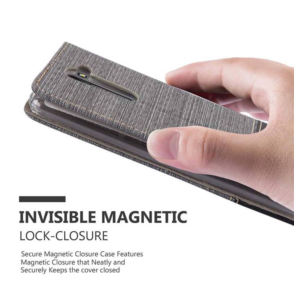 Cadorabo Hülle für LG STYLUS 2 Schutzhülle in Grau Handy Hülle Etui Book Case Cover