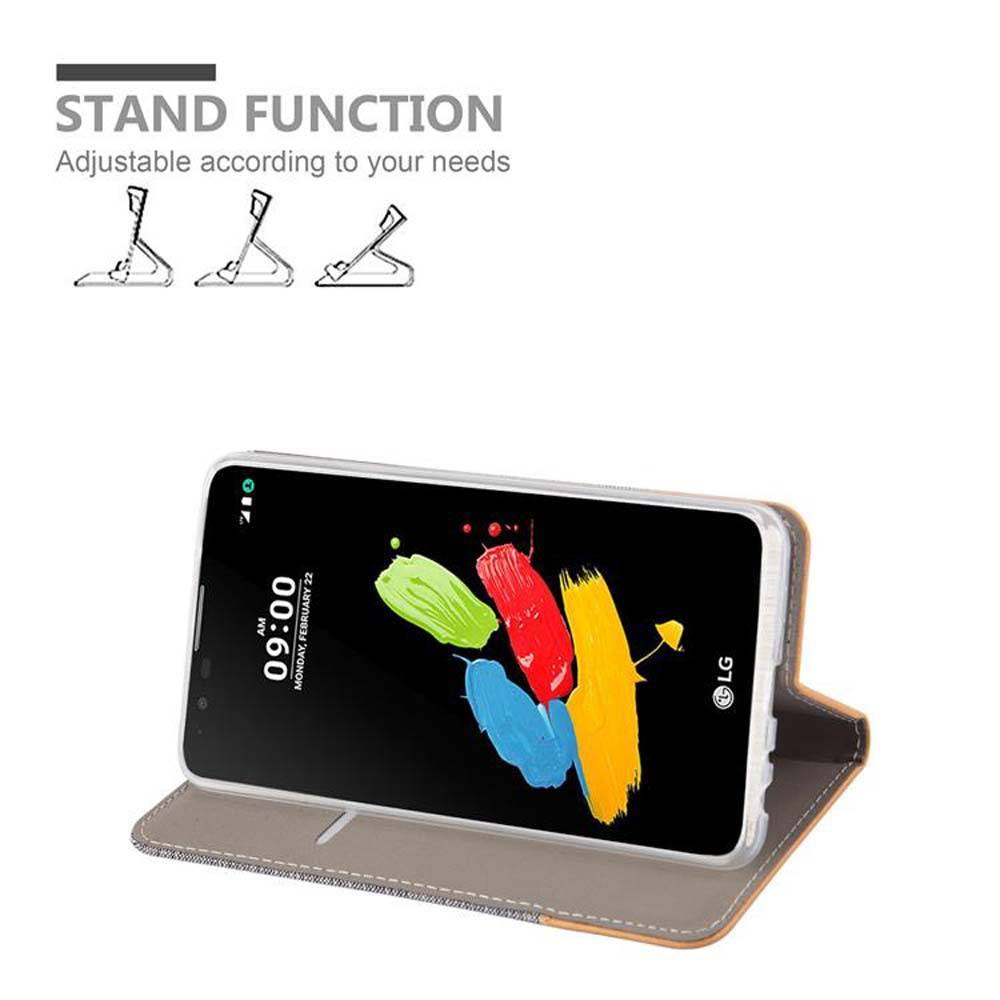 Cadorabo Hülle für LG STYLUS 2 Schutzhülle in Grau Handy Hülle Etui Book Case Cover
