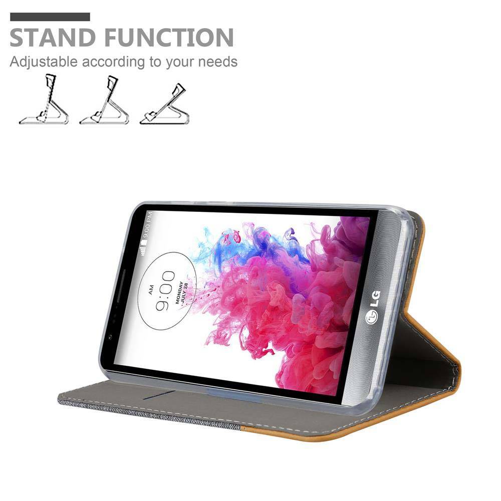 Cadorabo Hülle für LG STYLUS 3 Schutzhülle in Grau Handy Hülle Etui Book Case Cover