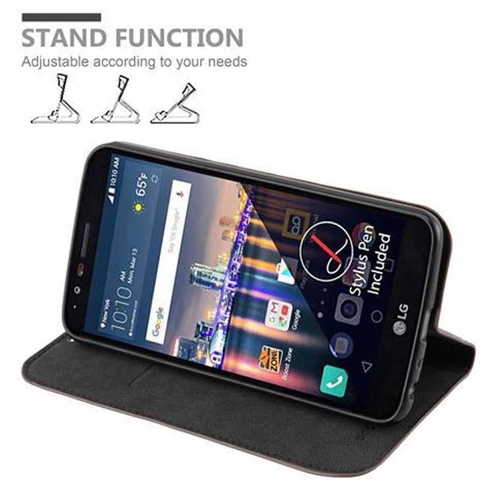 Cadorabo Hülle für LG STYLUS 3 Schutz Hülle in Braun Handyhülle Etui Case Cover Magnetverschluss