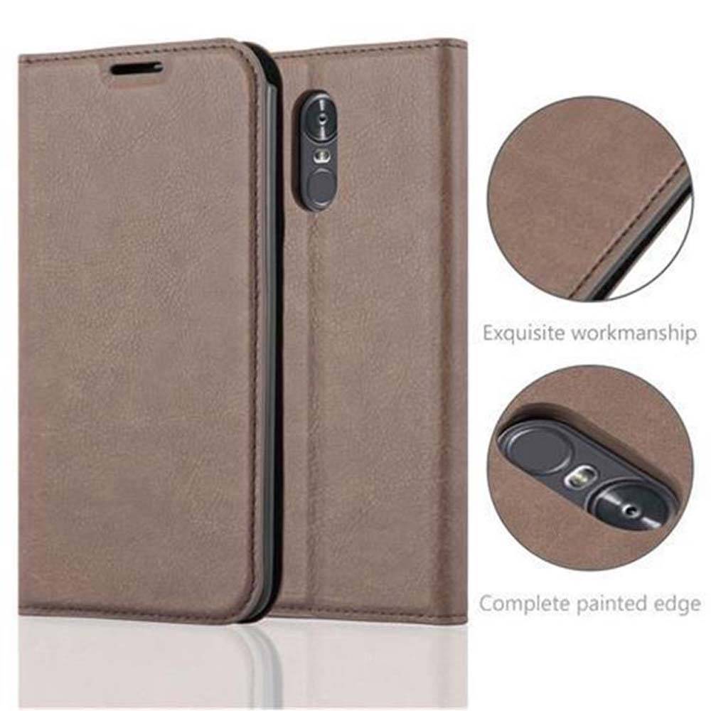 Cadorabo Hülle für LG STYLUS 3 Schutz Hülle in Braun Handyhülle Etui Case Cover Magnetverschluss