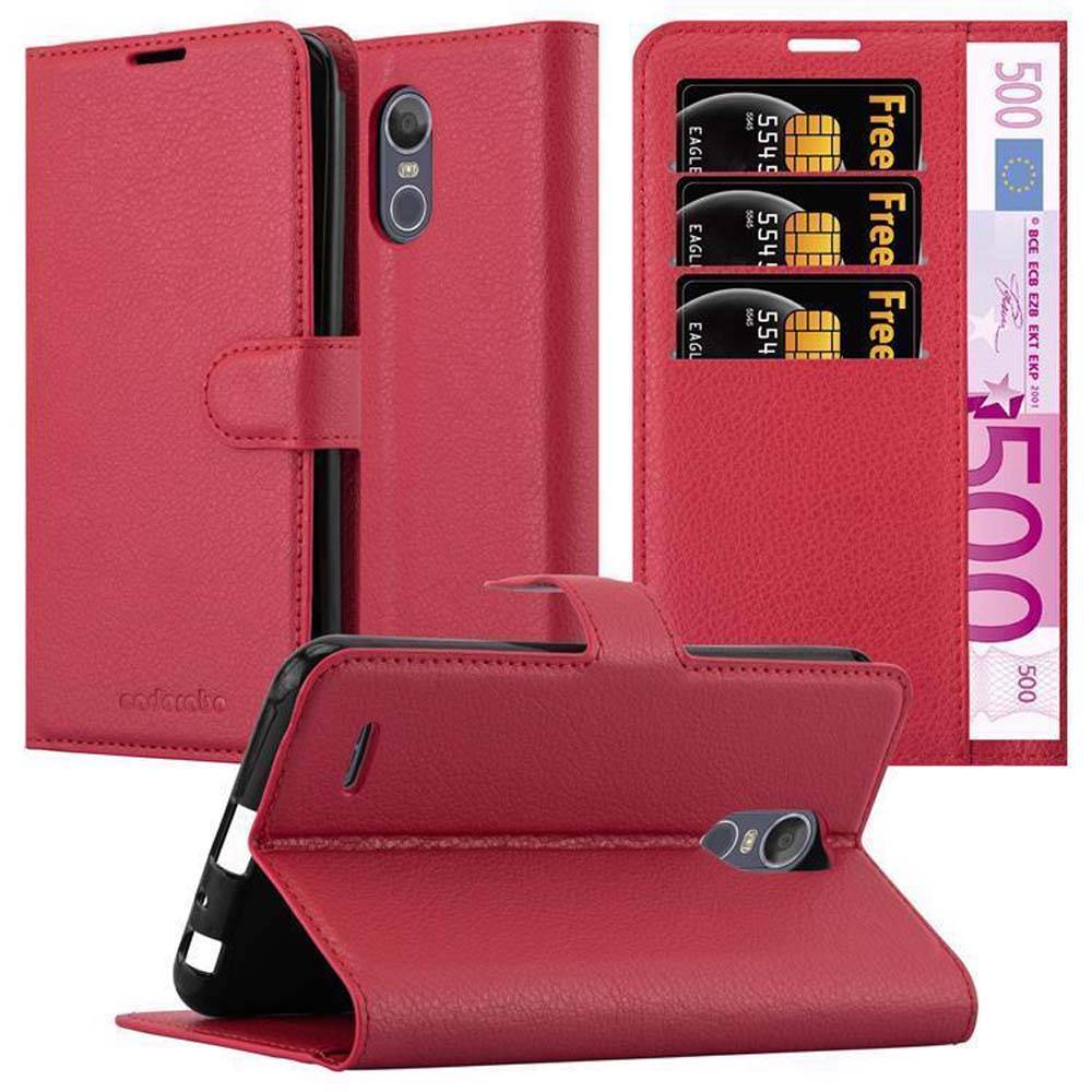Cadorabo Hülle für LG STYLUS 3 Schutz Hülle in Rot Handyhülle Etui Case Cover Magnetverschluss