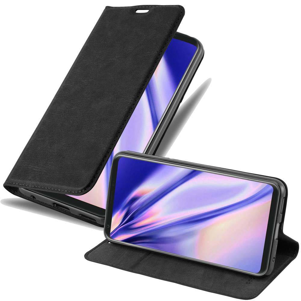Cadorabo Hülle für LG V30 / V30+ / V30S / V30S+ Schutz Hülle in Schwarz Handyhülle Etui Case Cover Magnetverschluss