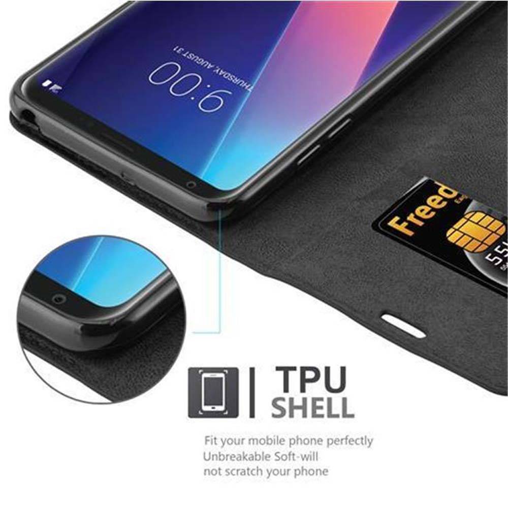 Cadorabo Hülle für LG V30 / V30+ / V30S / V30S+ Schutz Hülle in Schwarz Handyhülle Etui Case Cover Magnetverschluss