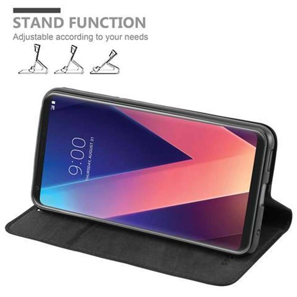 Cadorabo Hülle für LG V30 / V30+ / V30S / V30S+ Schutz Hülle in Schwarz Handyhülle Etui Case Cover Magnetverschluss