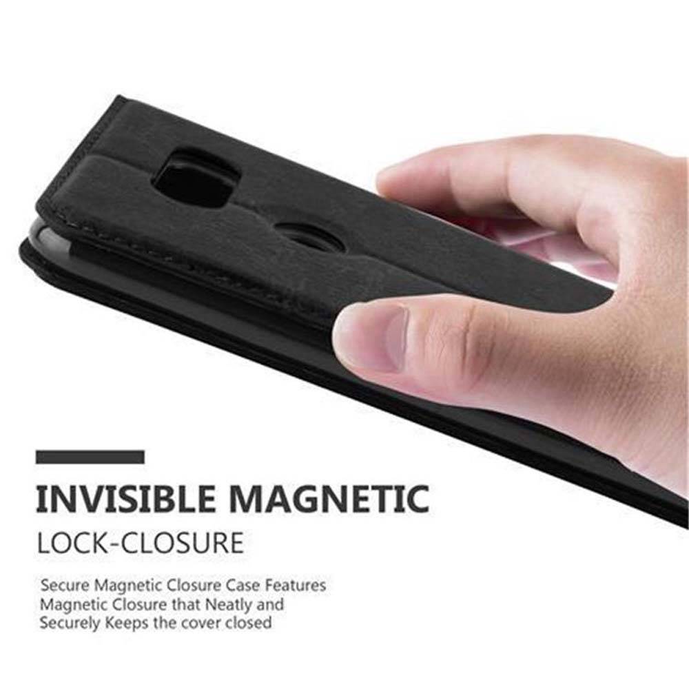 Cadorabo Hülle für LG V30 / V30+ / V30S / V30S+ Schutz Hülle in Schwarz Handyhülle Etui Case Cover Magnetverschluss