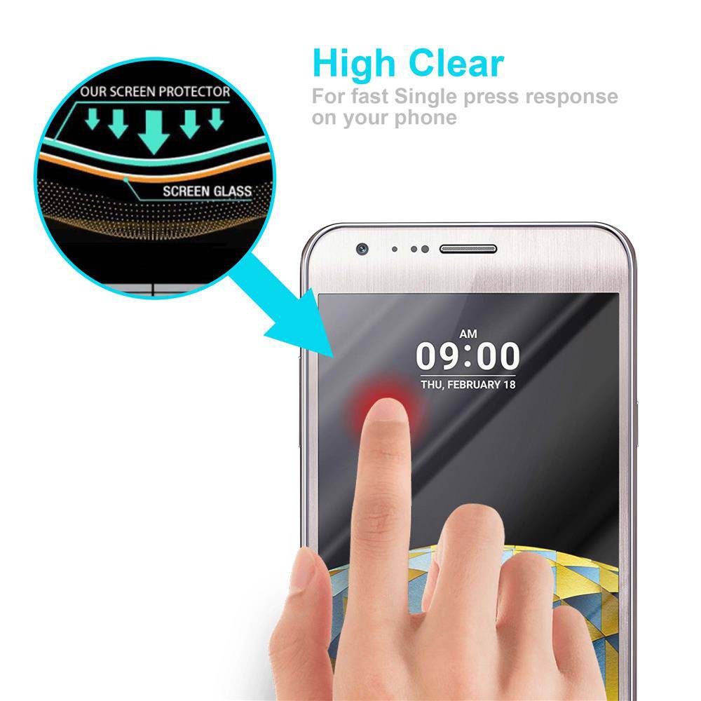 Cadorabo Panzer Folie für LG X CAM Schutzfolie in Transparent Gehärtetes Tempered Display-Schutzglas