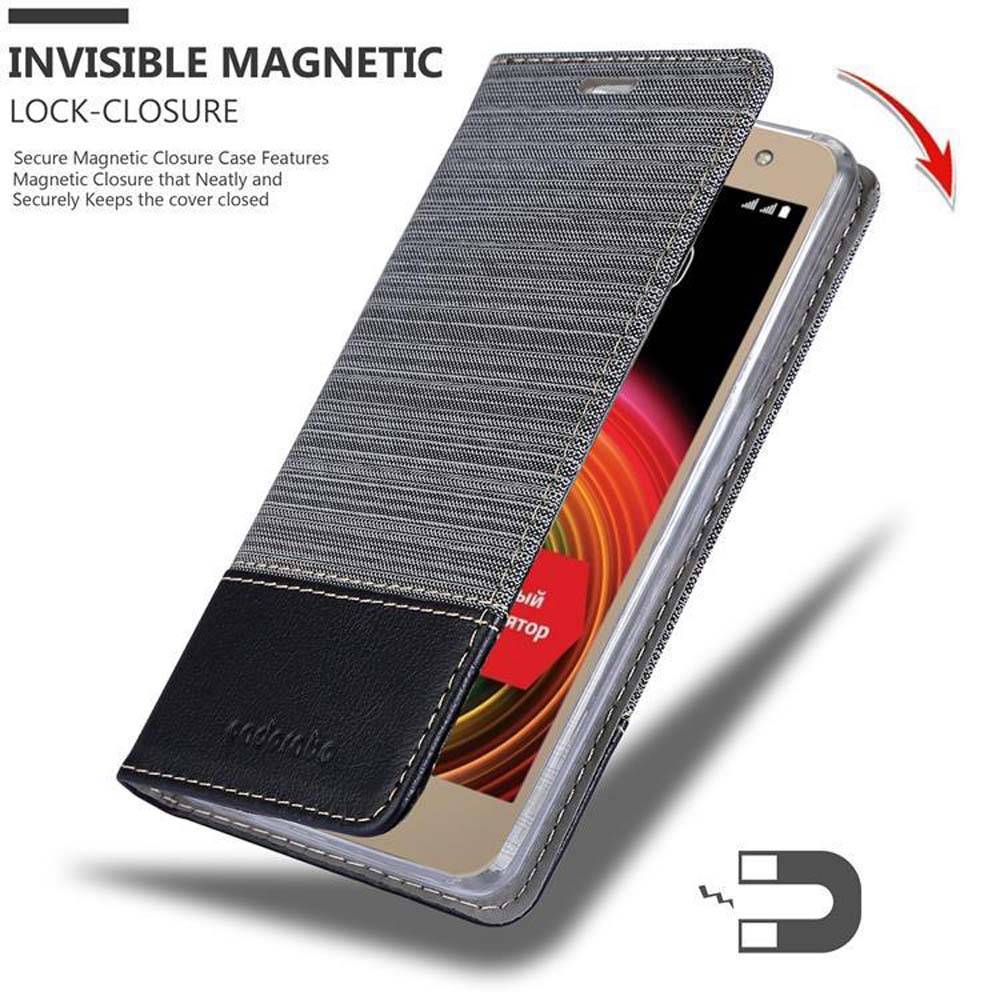 Cadorabo Hülle für LG X POWER 2 Schutzhülle in Grau Handy Hülle Etui Book Case Cover