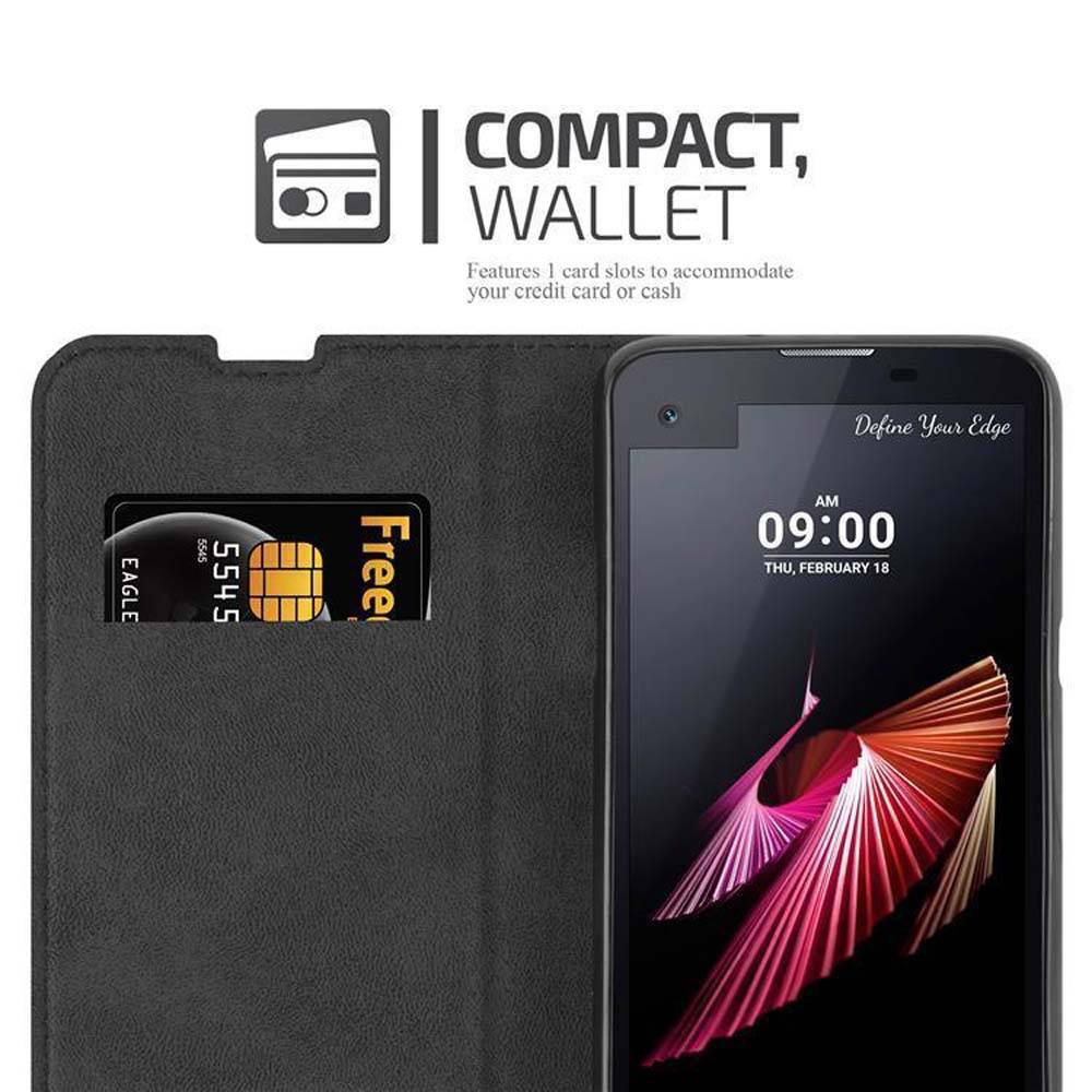 Cadorabo Hülle für LG X SCREEN Schutz Hülle in Rot Handyhülle Etui Case Cover Magnetverschluss