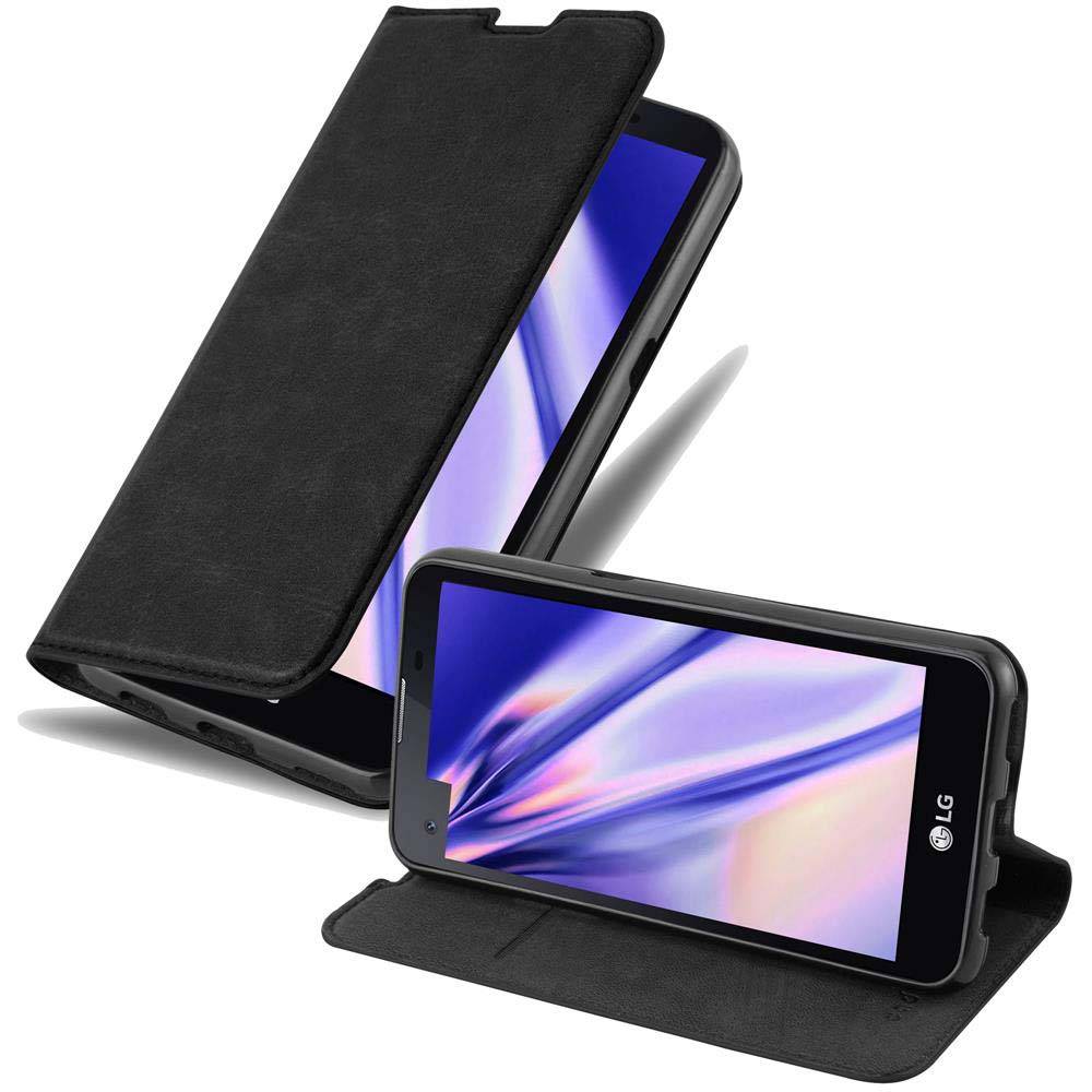 Cadorabo Hülle für LG X SCREEN Schutz Hülle in Schwarz Handyhülle Etui Case Cover Magnetverschluss