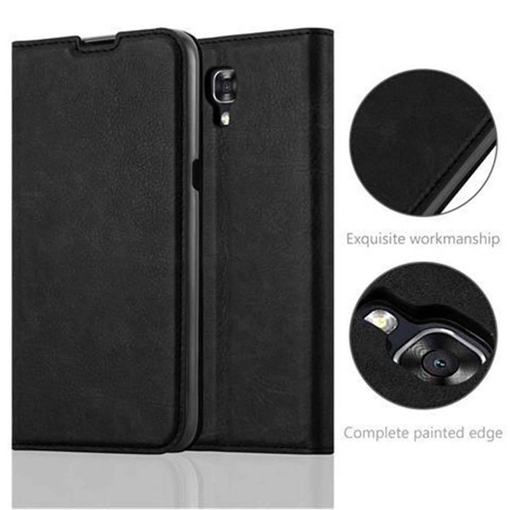 Cadorabo Hülle für LG X SCREEN Schutz Hülle in Schwarz Handyhülle Etui Case Cover Magnetverschluss