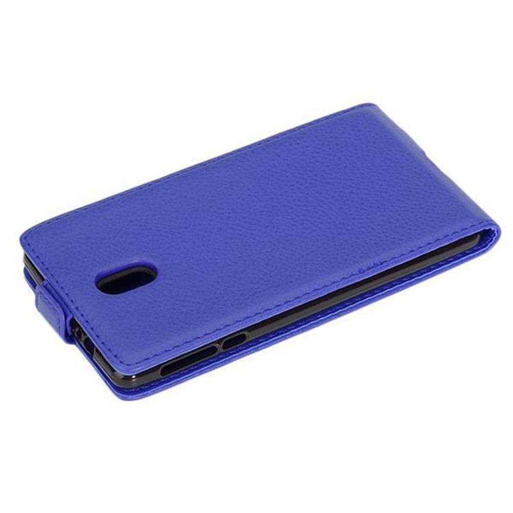 Cadorabo Hülle für Nokia 3 2017 Schutzhülle in Blau Flip Handyhülle Case Cover Etui Kunstleder