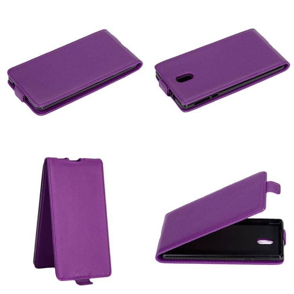 Cadorabo Hülle für Nokia 3 2017 Schutzhülle in Lila Flip Handyhülle Case Cover Etui Kunstleder