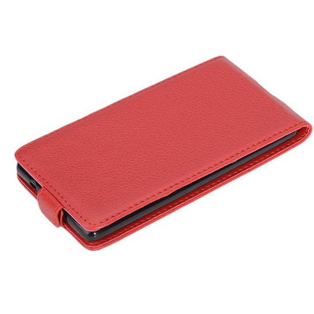Cadorabo Hülle für Nokia 3 2017 Schutzhülle in Rot Flip Handyhülle Case Cover Etui Kunstleder