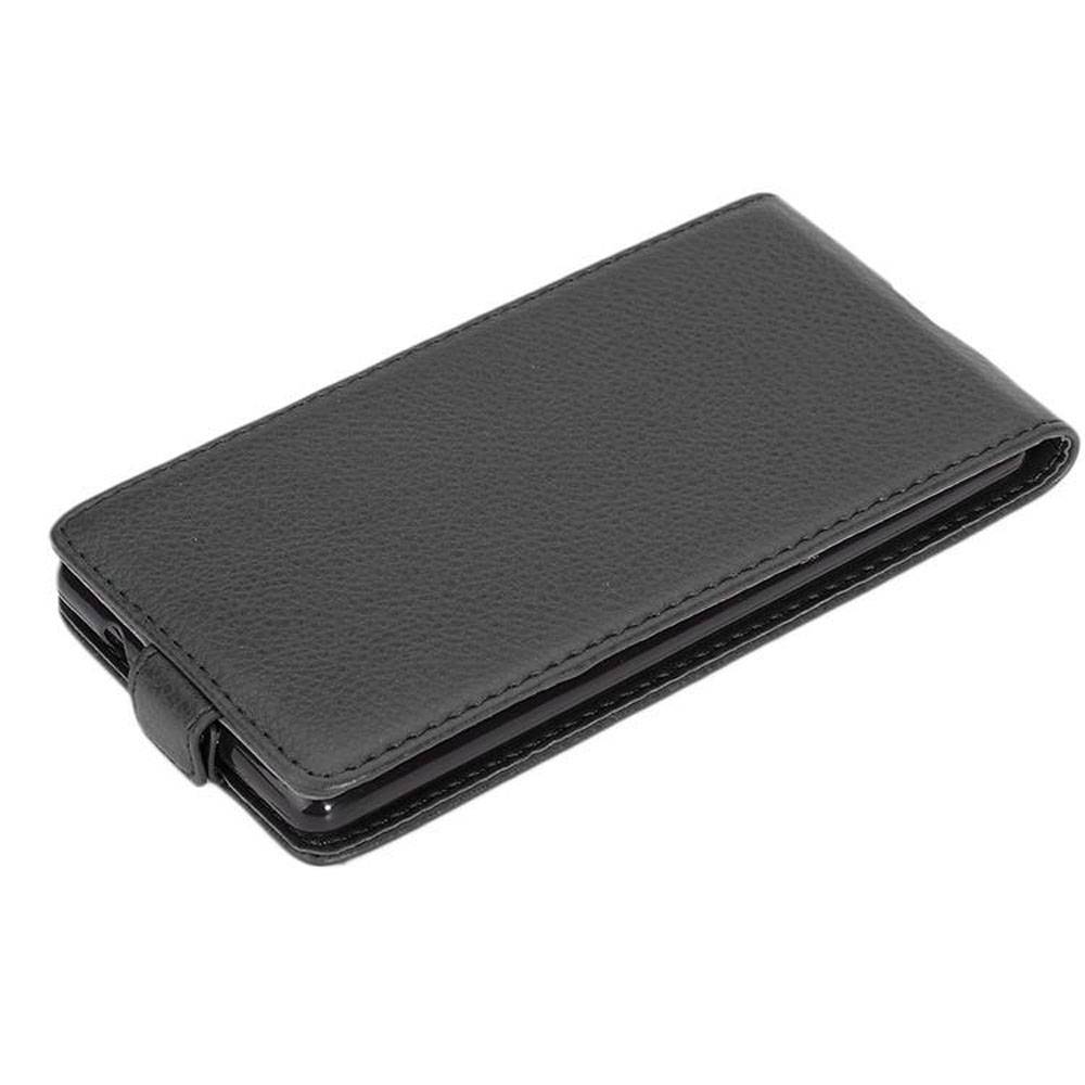 Cadorabo Hülle für Nokia 3 2017 Schutzhülle in Schwarz Flip Handyhülle Case Cover Etui Kunstleder
