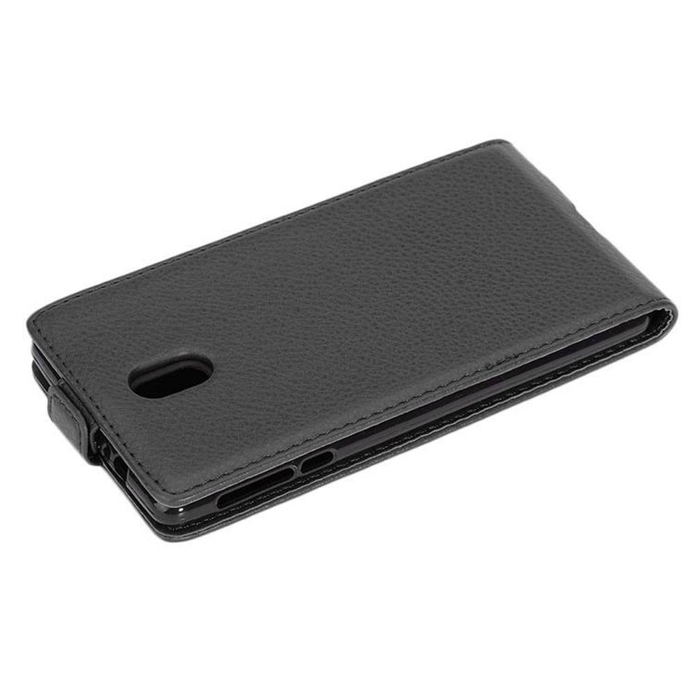 Cadorabo Hülle für Nokia 3 2017 Schutzhülle in Schwarz Flip Handyhülle Case Cover Etui Kunstleder