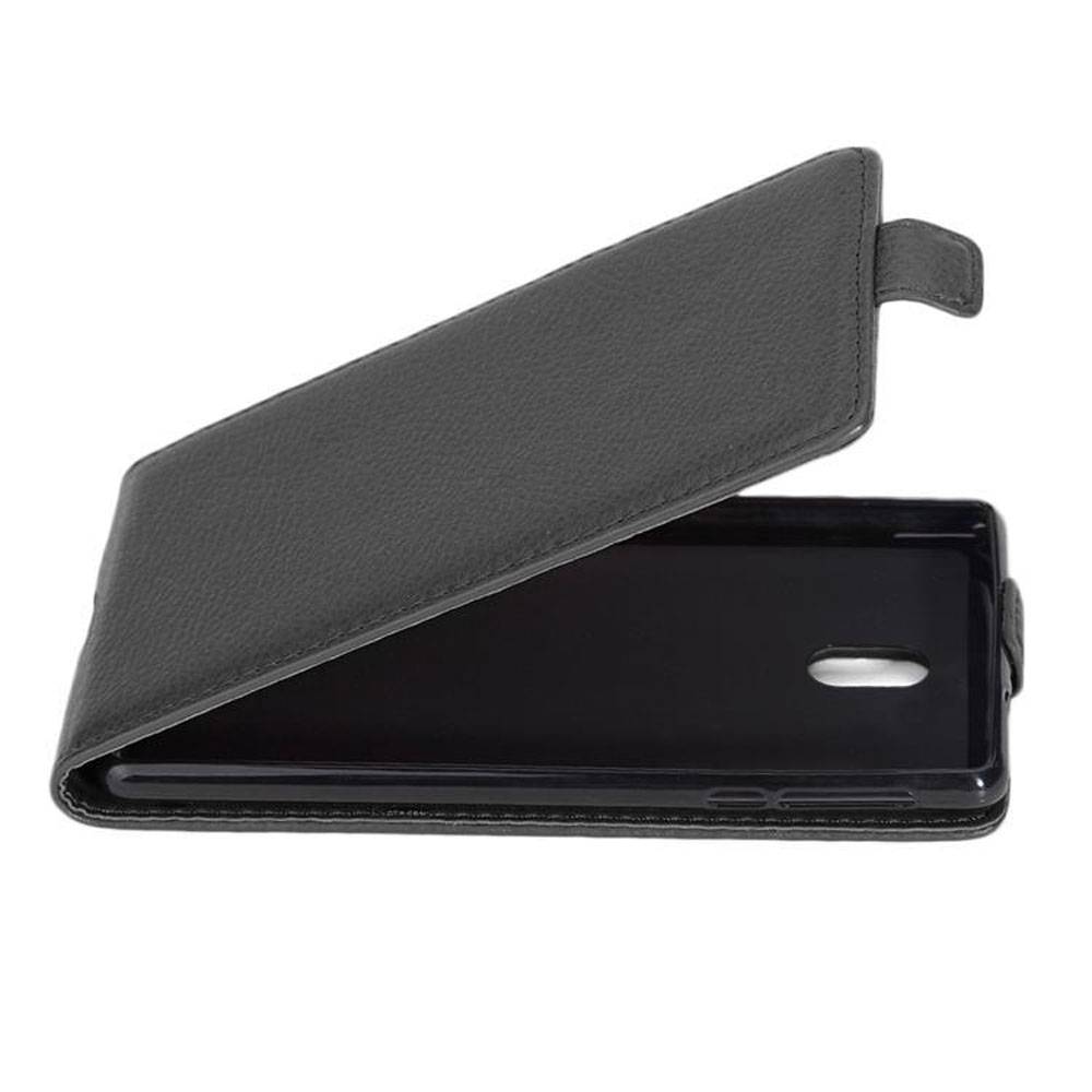 Cadorabo Hülle für Nokia 3 2017 Schutzhülle in Schwarz Flip Handyhülle Case Cover Etui Kunstleder