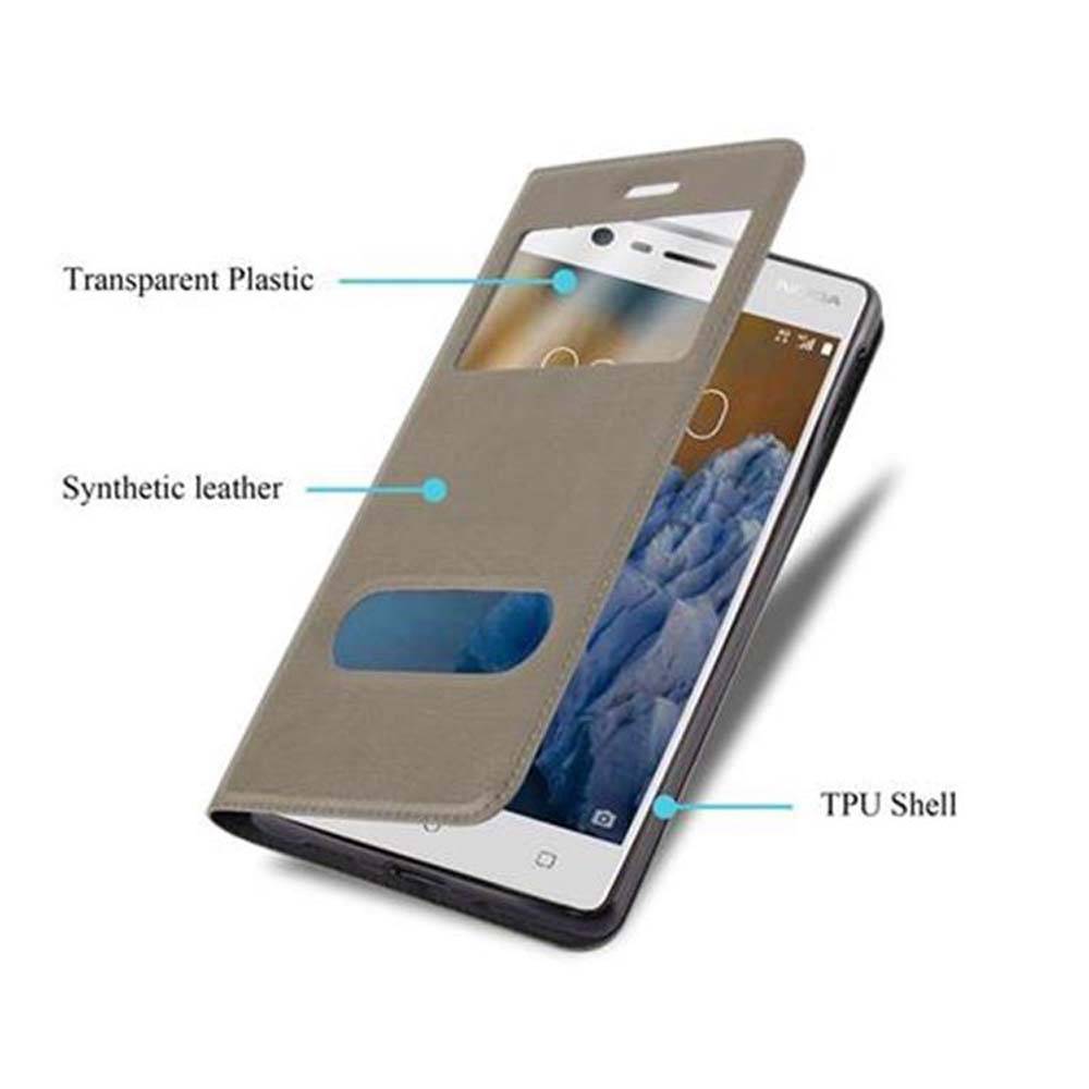 Cadorabo Schutzhülle für Nokia 3 2017 Hülle in Braun Handyhülle Book Case Cover Etui