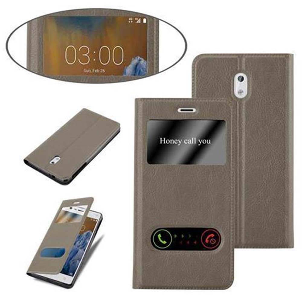 Cadorabo Schutzhülle für Nokia 3 2017 Hülle in Braun Handyhülle Book Case Cover Etui