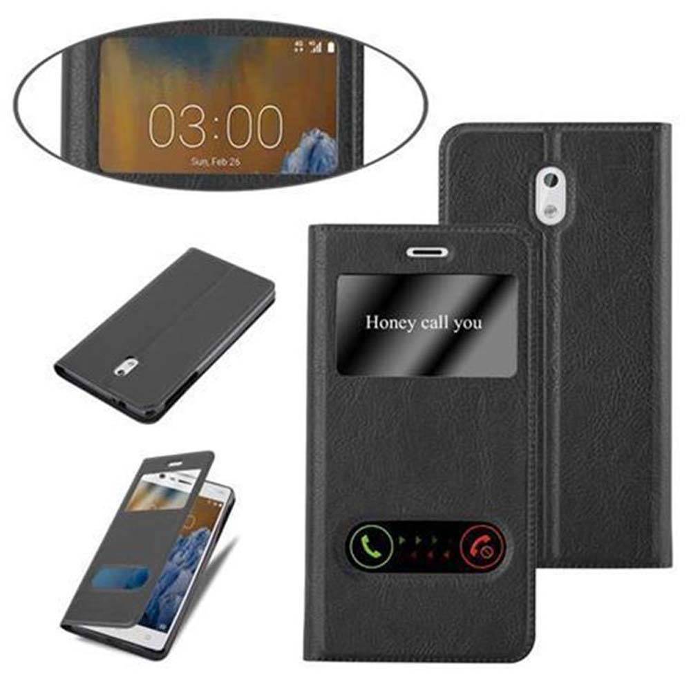 Cadorabo Schutzhülle für Nokia 3 2017 Hülle in Schwarz Handyhülle Book Case Cover Etui