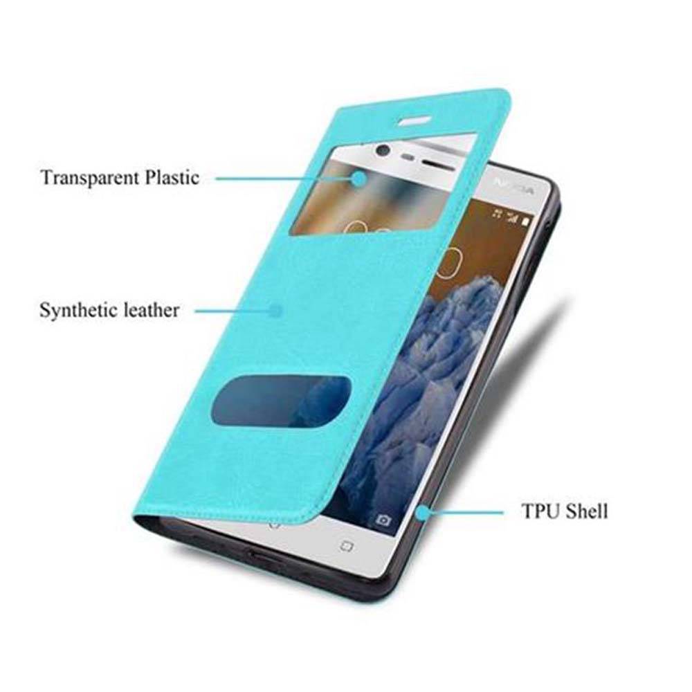 Cadorabo Schutzhülle für Nokia 3 2017 Hülle in Türkis Handyhülle Book Case Cover Etui