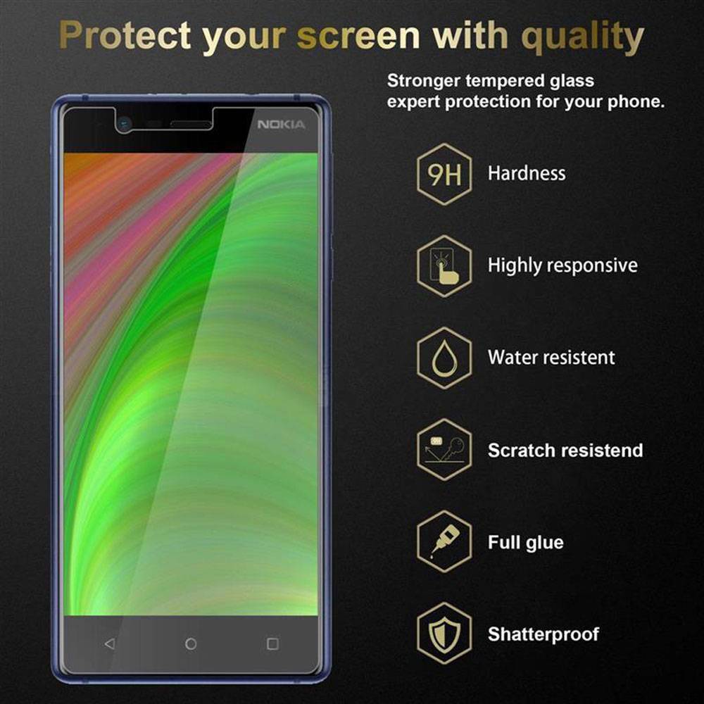 Cadorabo Panzer Folie für Nokia 3 2017 Schutzfolie in Transparent Gehärtetes Tempered Display-Schutzglas