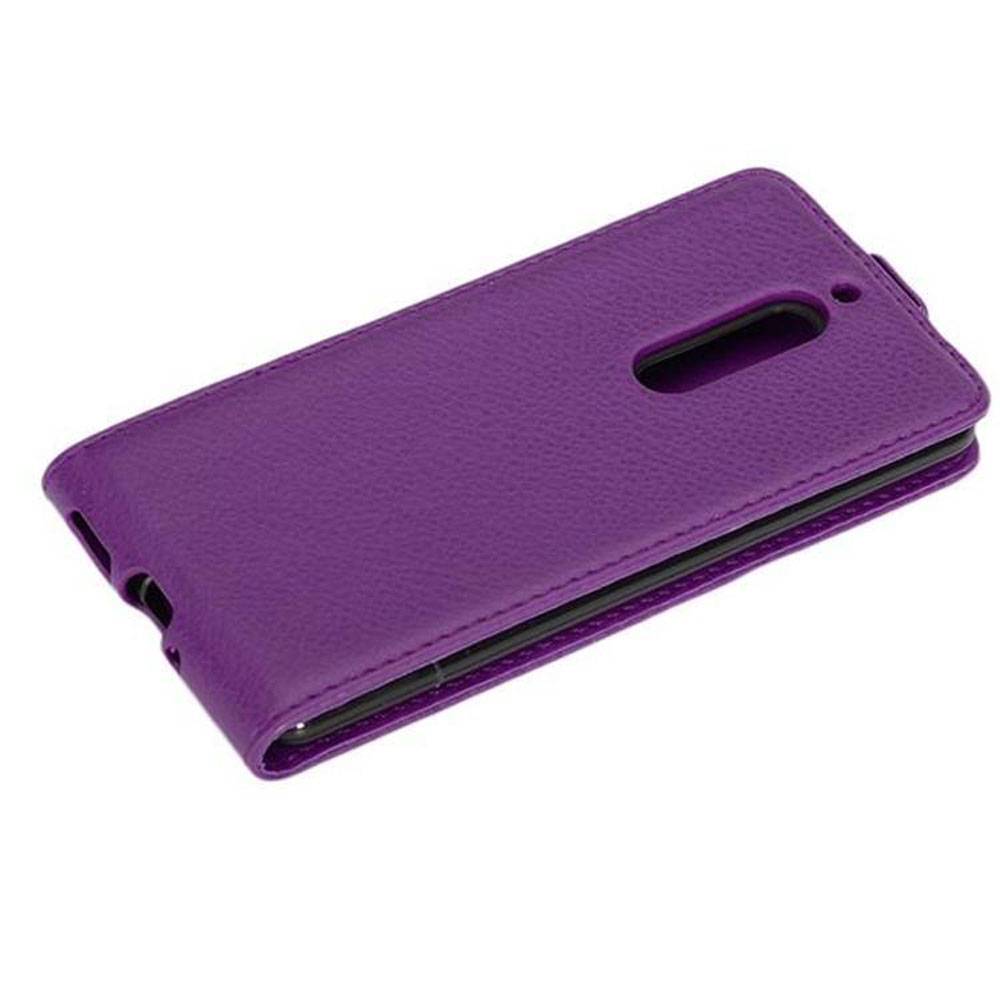 Cadorabo Hülle für Nokia 5 2017 Schutzhülle in Lila Flip Handyhülle Case Cover Etui Kunstleder