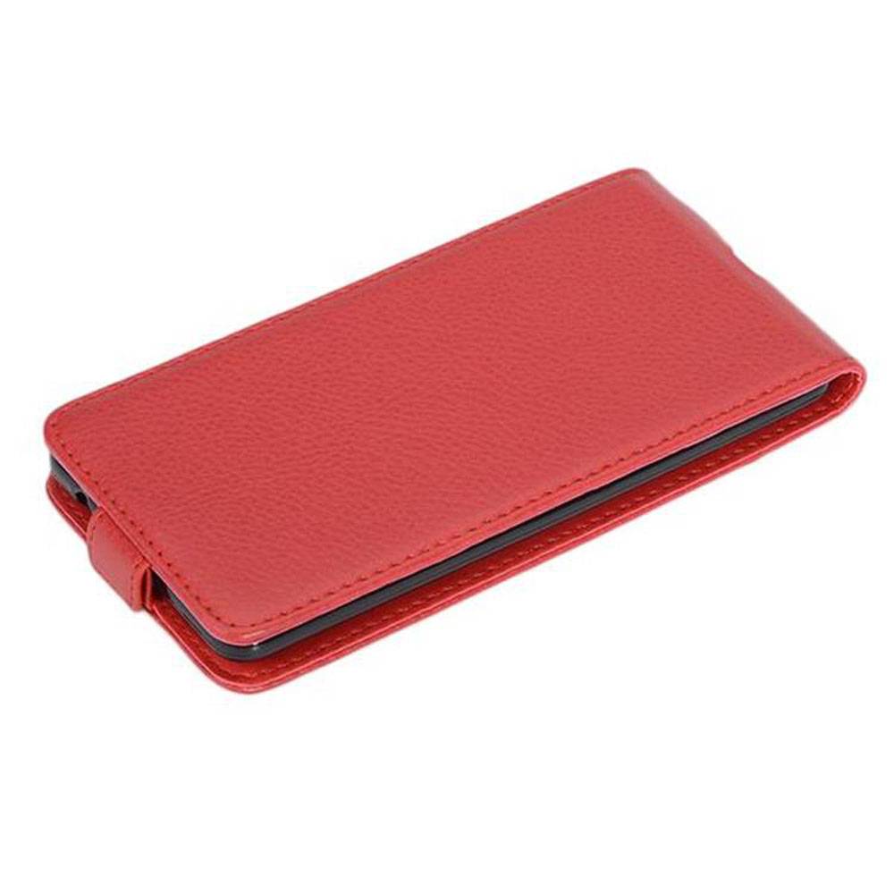 Cadorabo Hülle für Nokia 5 2017 Schutzhülle in Rot Flip Handyhülle Case Cover Etui Kunstleder