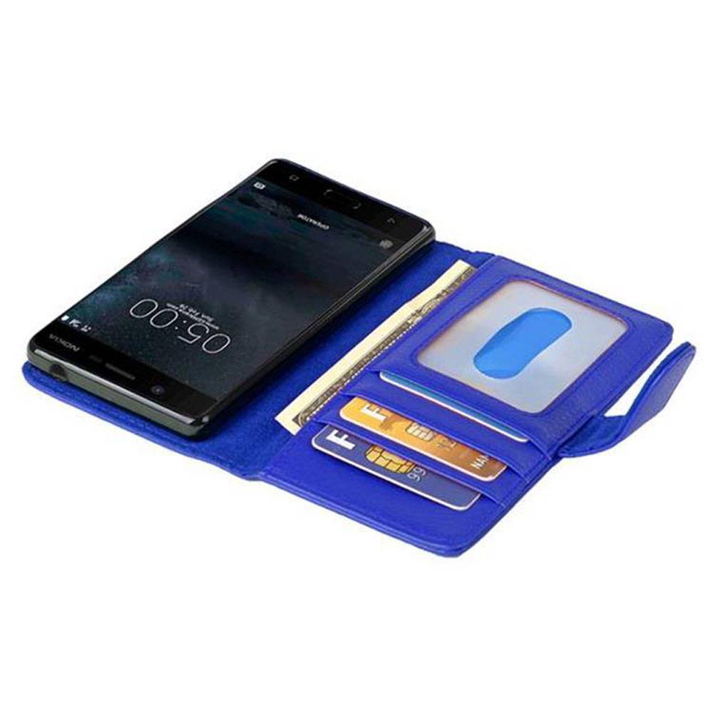 Cadorabo Hülle für Nokia 5 2017 in Blau Backcover Handy Schutz Hülle Book Case Booklet Kartenfächer