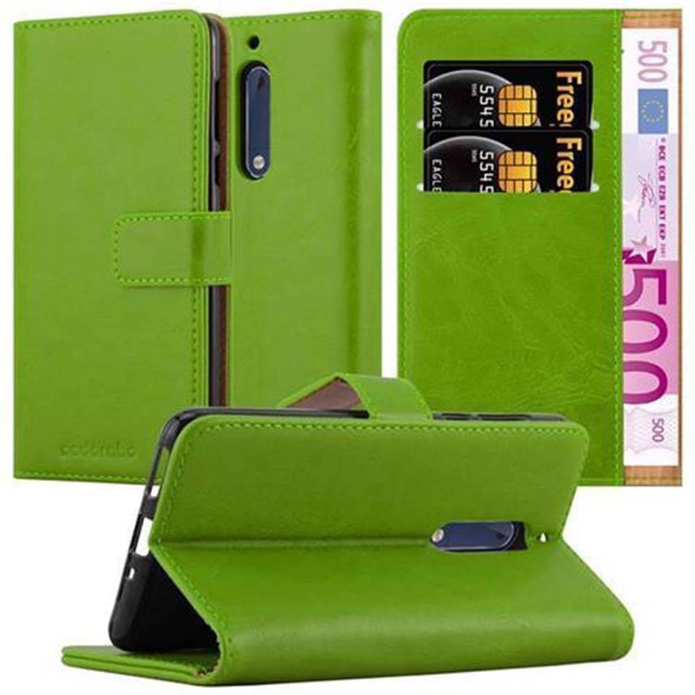 Cadorabo Hülle für Nokia 5 2017 Schutzhülle in Grün Handyhülle Book Tasche Case Etui Luxury