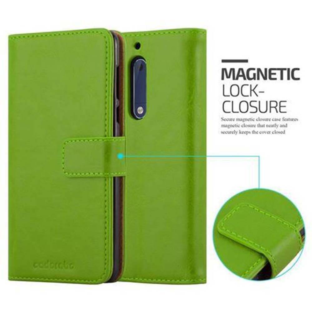 Cadorabo Hülle für Nokia 5 2017 Schutzhülle in Grün Handyhülle Book Tasche Case Etui Luxury