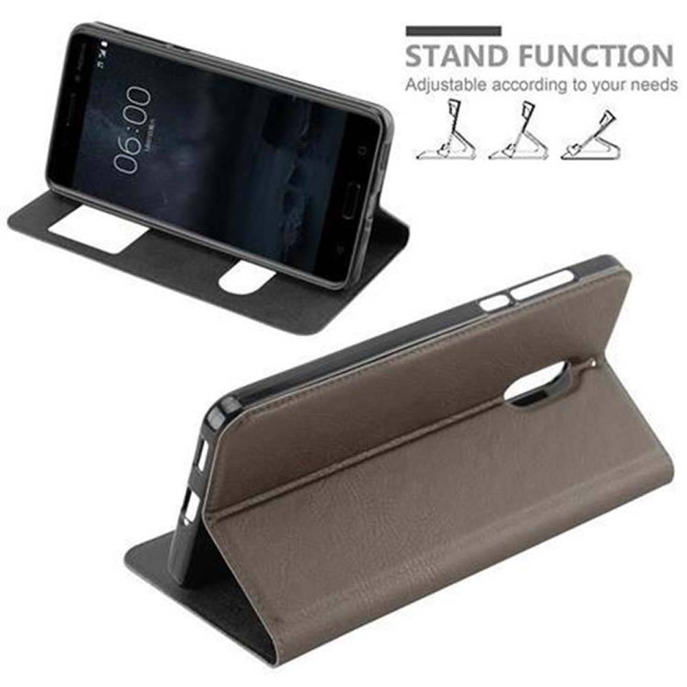 Cadorabo Schutzhülle für Nokia 6 2017 Hülle in Braun Handyhülle Book Case Cover Etui