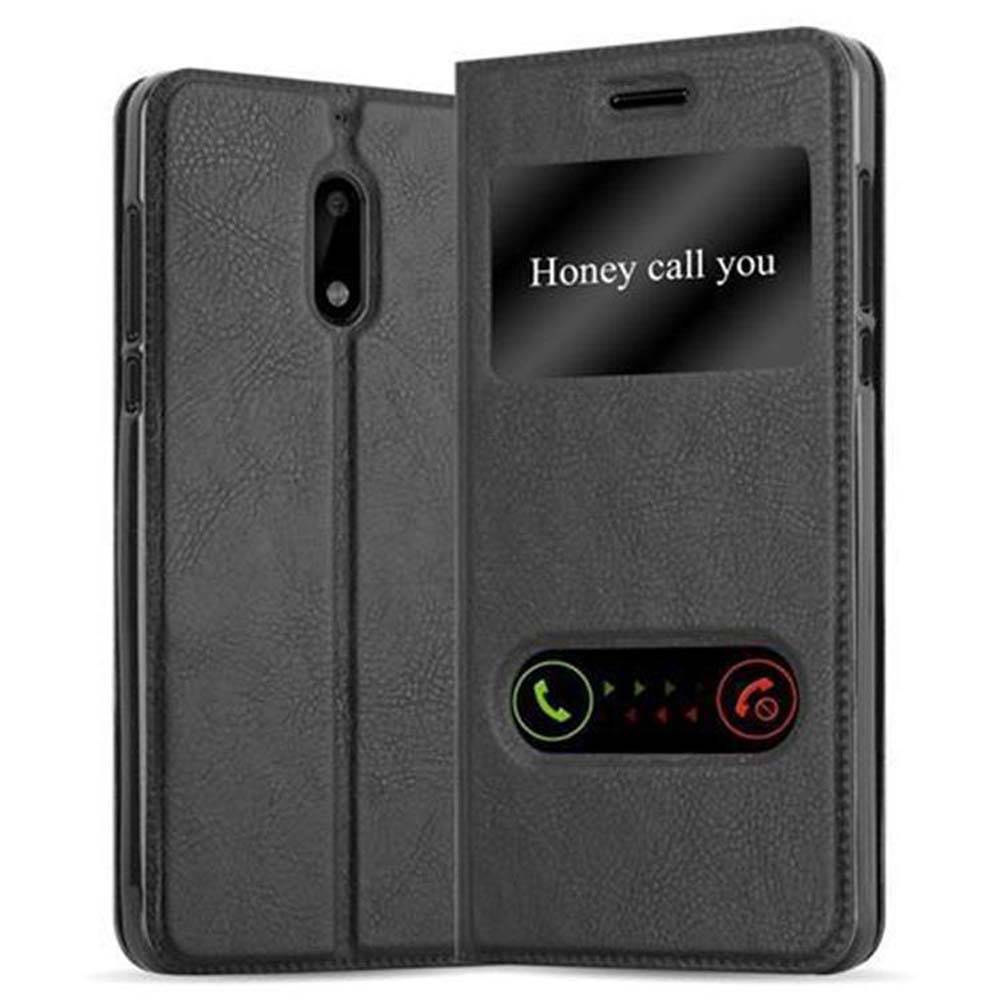 Cadorabo Schutzhülle für Nokia 6 2017 Hülle in Schwarz Handyhülle Book Case Cover Etui