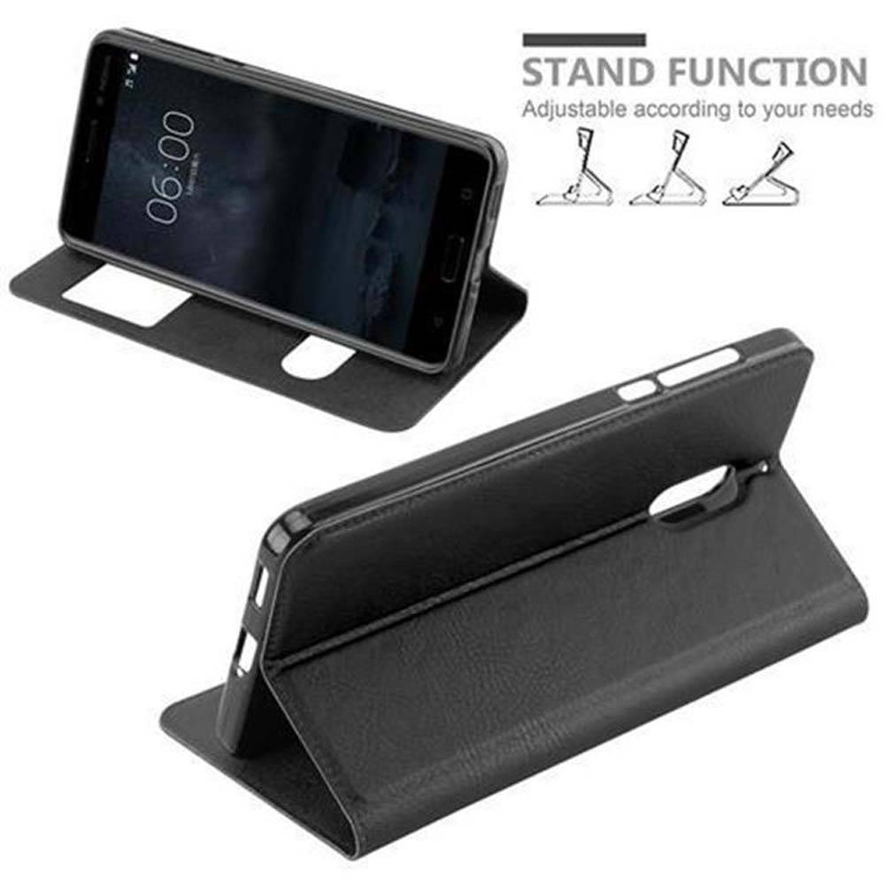 Cadorabo Schutzhülle für Nokia 6 2017 Hülle in Schwarz Handyhülle Book Case Cover Etui