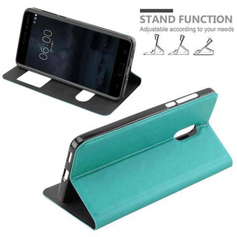 Cadorabo Schutzhülle für Nokia 6 2017 Hülle in Türkis Handyhülle Book Case Cover Etui