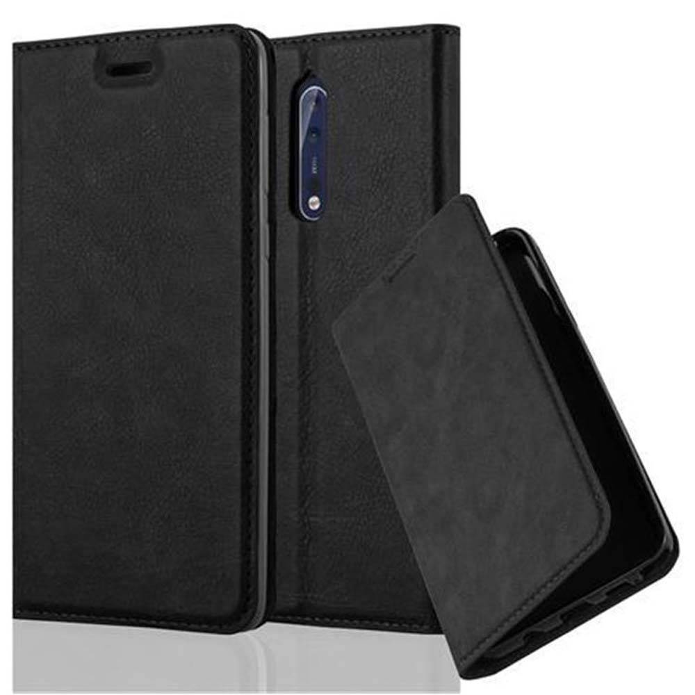 Cadorabo Hülle für Nokia 8 2017 Schutz Hülle in Schwarz Handyhülle Etui Case Cover Magnetverschluss