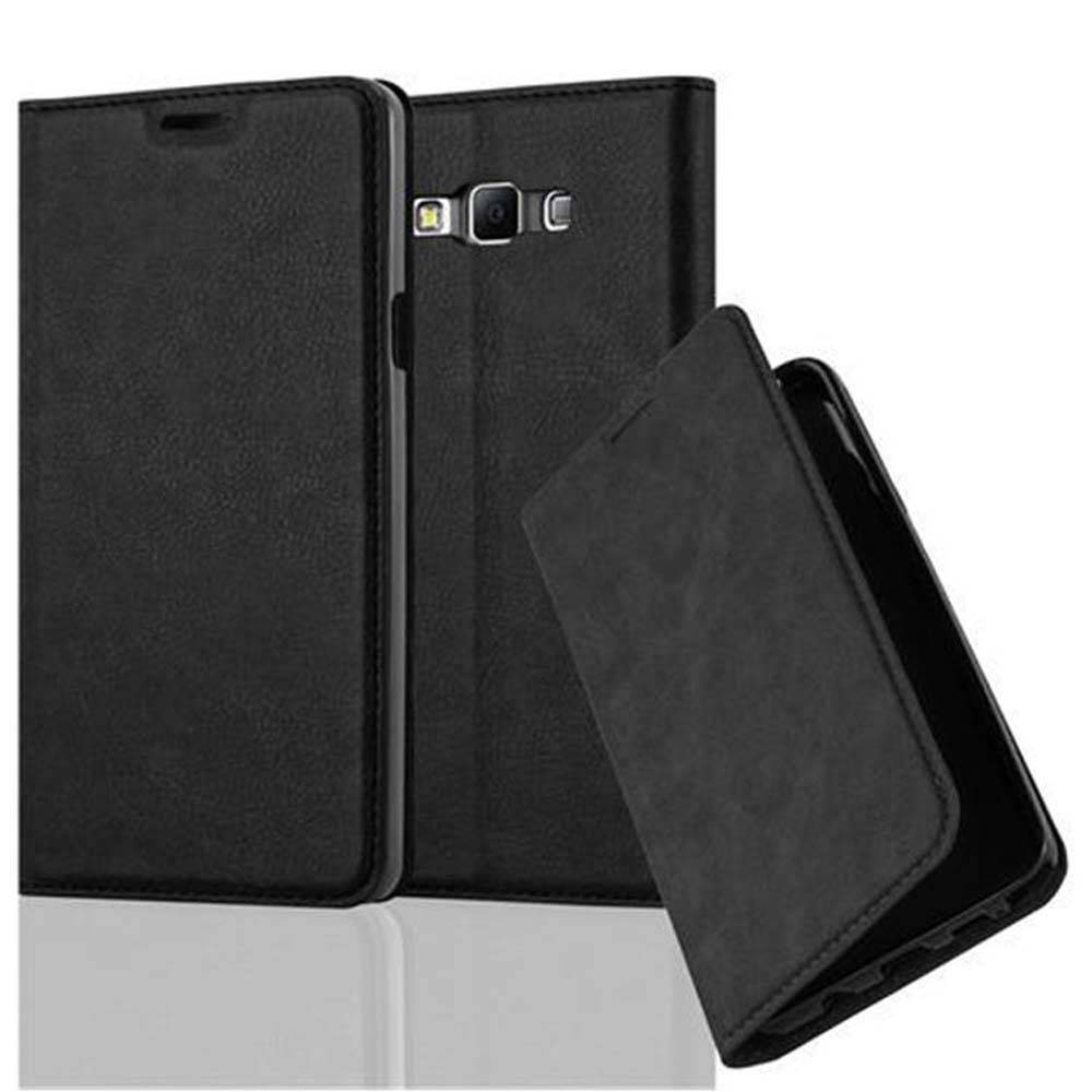Cadorabo Hülle für Samsung Galaxy A7 2015 Schutz Hülle in Schwarz Handyhülle Etui Case Cover Magnetverschluss